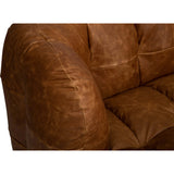 Maeve Puffed Leather Sofa, Cognac-Furniture - Sofas-High Fashion Home