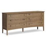 Maggie 6 Drawer Dresser, Aged Smoked Oak-Furniture - Storage-High Fashion Home