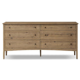 Maggie 6 Drawer Dresser, Aged Smoked Oak-Furniture - Storage-High Fashion Home