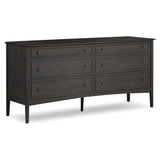 Maggie 6 Drawer Dresser, Smoked Black-Furniture - Storage-High Fashion Home