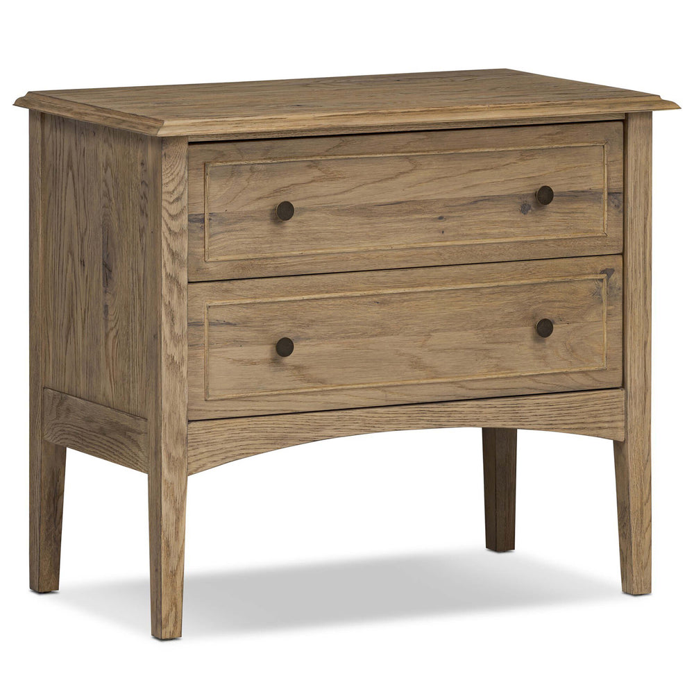 Maggie Nightstand, Aged Smoked Oak-Furniture - Bedroom-High Fashion Home