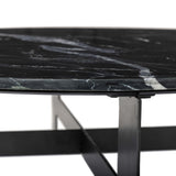 Marble Round Coffee Table, Black-Furniture - Accent Tables-High Fashion Home