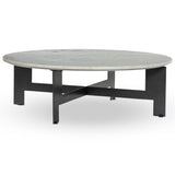 Marble Round Coffee Table, White-Furniture - Accent Tables-High Fashion Home