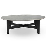 Marble Round Coffee Table, White-Furniture - Accent Tables-High Fashion Home