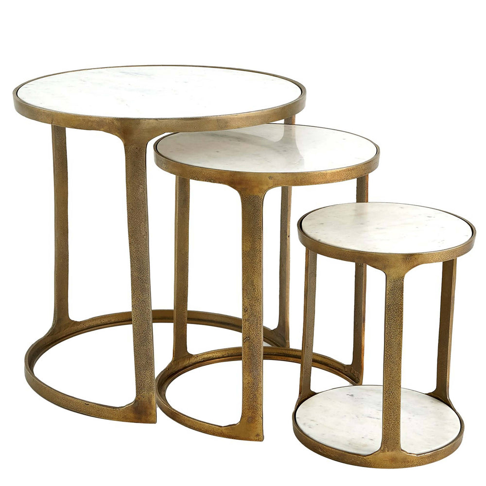 Marble Top Nesting Tables, Set of 3-Furniture - Accent Tables-High Fashion Home