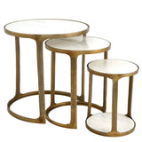 Marble Top Nesting Tables, Set of 3-Furniture - Accent Tables-High Fashion Home