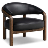 Marci Leather Chair, Carson Black-Furniture - Chairs-High Fashion Home