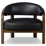 Marci Leather Chair, Carson Black-Furniture - Chairs-High Fashion Home