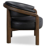 Marci Leather Chair, Carson Black-Furniture - Chairs-High Fashion Home