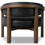 Marci Leather Chair, Carson Black-Furniture - Chairs-High Fashion Home