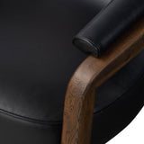 Marci Leather Chair, Carson Black-Furniture - Chairs-High Fashion Home