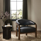 Marci Leather Chair, Carson Black-Furniture - Chairs-High Fashion Home