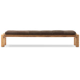 Marcia Leather Bench, Nubuck Cigar