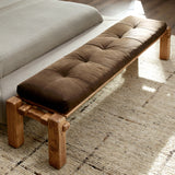 Marcia Leather Bench, Nubuck Cigar