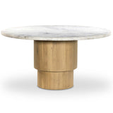 Mariah Round Dining Table, White Marble-Furniture - Dining-High Fashion Home