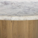 Mariah Round Dining Table, White Marble-Furniture - Dining-High Fashion Home