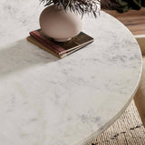 Mariah Round Dining Table, White Marble-Furniture - Dining-High Fashion Home