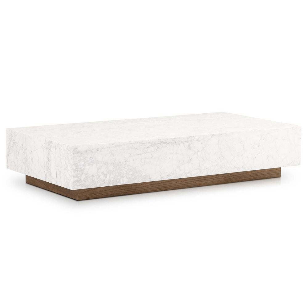 Masera Marble Coffee Table, White-Furniture - Accent Tables-High Fashion Home