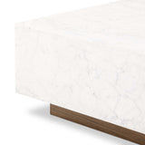 Masera Marble Coffee Table, White-Furniture - Accent Tables-High Fashion Home