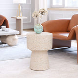 Masko Side Table, Beige-Furniture - Accent Tables-High Fashion Home