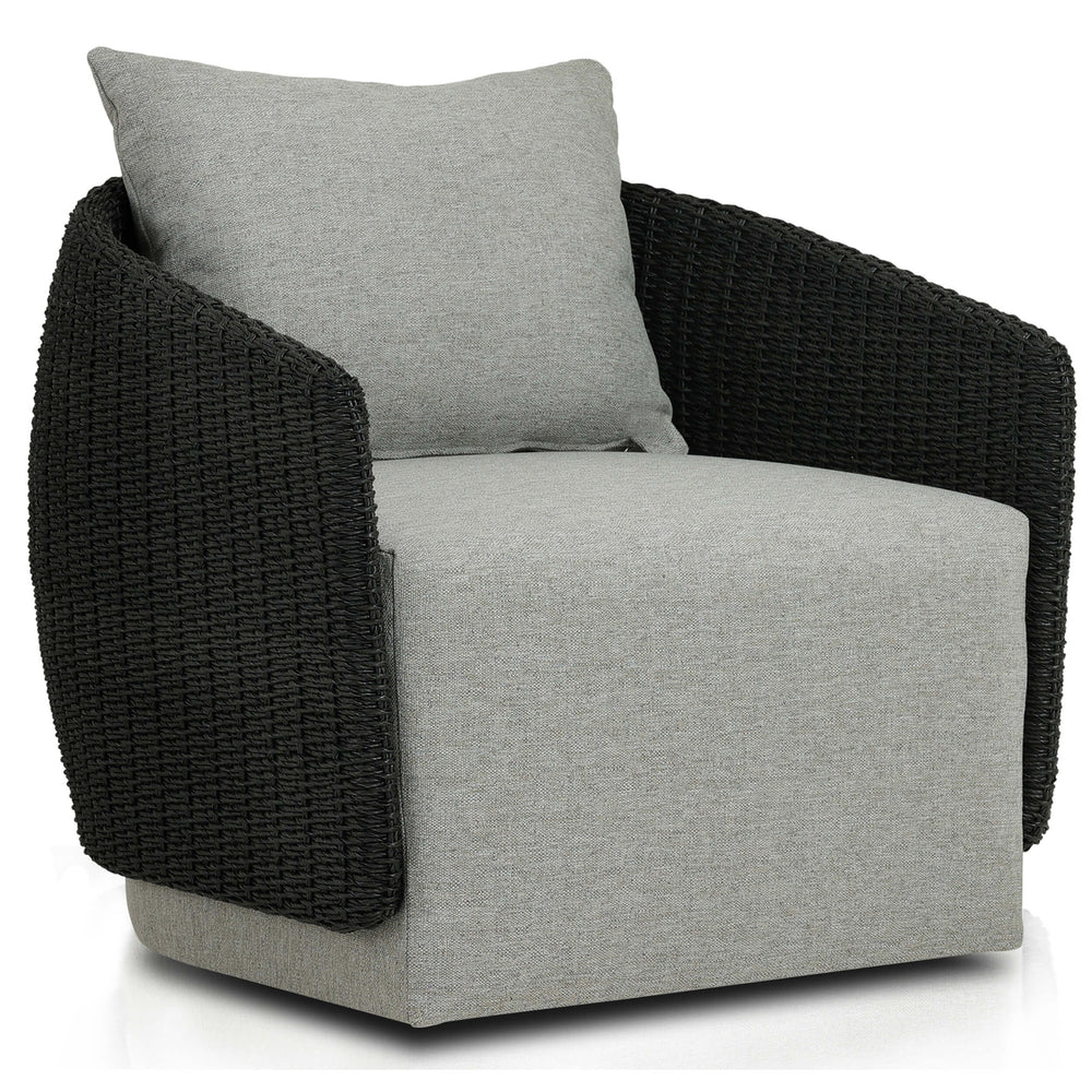 Maven Outdoor Swivel Chair, Faux Black-Furniture - Chairs-High Fashion Home