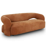 Mazie Leather Sofa, Nubuck Cognac-Furniture - Sofas-High Fashion Home