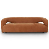 Mazie Leather Sofa, Nubuck Cognac-Furniture - Sofas-High Fashion Home