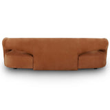 Mazie Leather Sofa, Nubuck Cognac-Furniture - Sofas-High Fashion Home