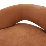 Mazie Leather Sofa, Nubuck Cognac-Furniture - Sofas-High Fashion Home