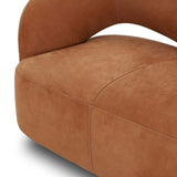 Mazie Leather Sofa, Nubuck Cognac-Furniture - Sofas-High Fashion Home