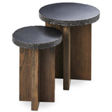 Mezes Nesting End Table, Natural-Furniture - Accent Tables-High Fashion Home