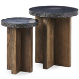 Mezes Nesting End Table, Natural-Furniture - Accent Tables-High Fashion Home