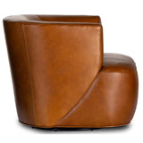 Mila Leather Swivel Chair, Riviera Cognac-Furniture - Chairs-High Fashion Home