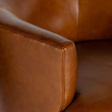 Mila Leather Swivel Chair, Riviera Cognac-Furniture - Chairs-High Fashion Home