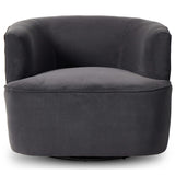 Mila Swivel Chair, Henry Charcoal-Furniture - Chairs-High Fashion Home