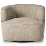 Mila Swivel Chair, Laken Stone-Furniture - Chairs-High Fashion Home