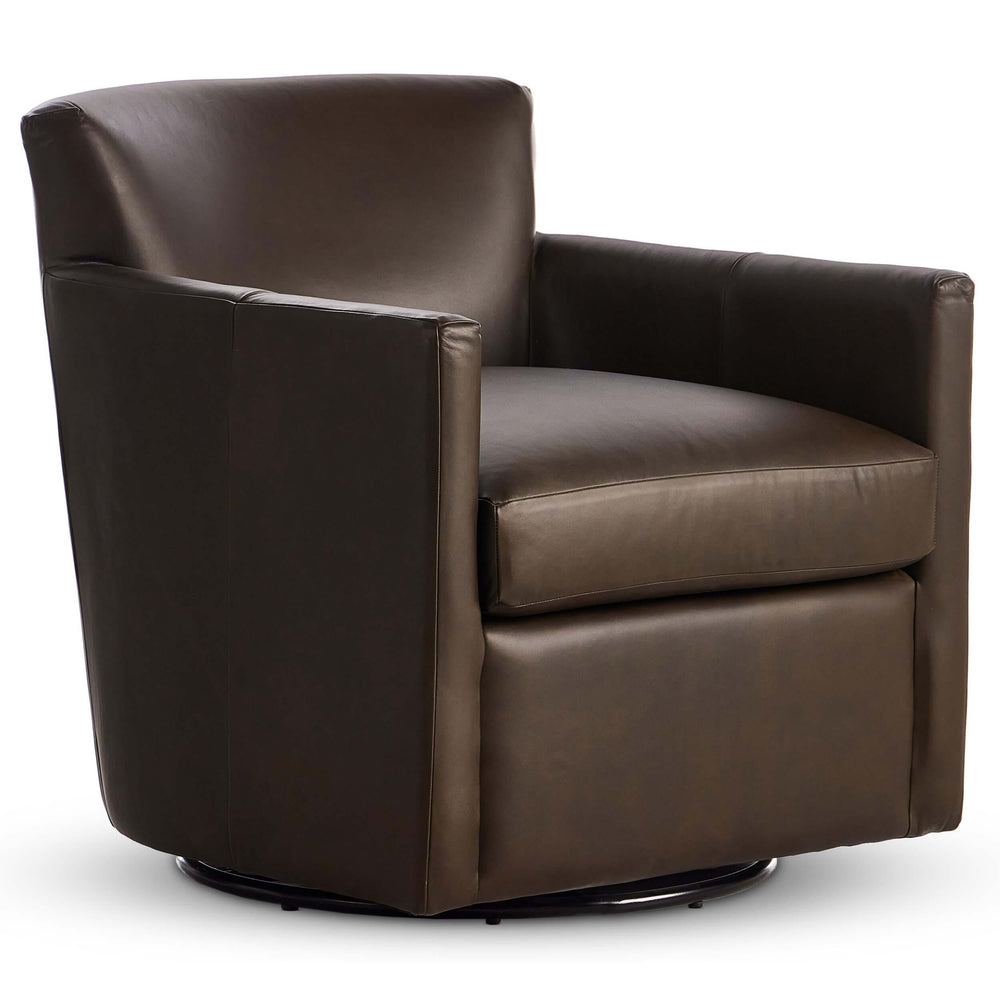 Miriam Leather Swivel Chair, Heirloom Cigar