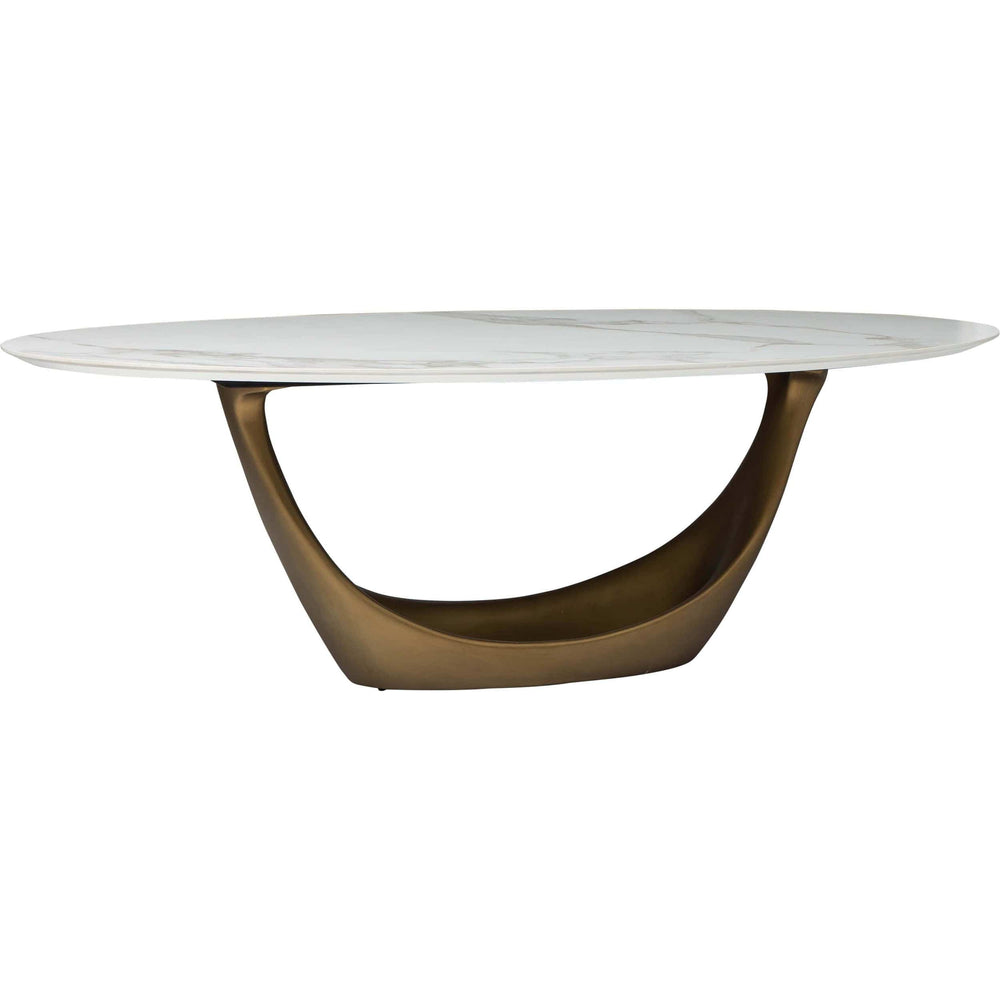 Montana Dining Table, White/Gold Base