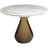 Montana Dining Table, White/Gold Base