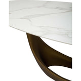 Montana Dining Table, White/Gold Base