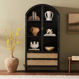 Neve Cabinet, Sandblasted Vintage Black-Furniture - Storage-High Fashion Home