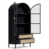 Neve Cabinet, Sandblasted Vintage Black-Furniture - Storage-High Fashion Home