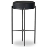 Nocona Leather Bar Stool, Black-Furniture - Dining-High Fashion Home