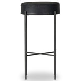 Nocona Leather Bar Stool, Black-Furniture - Dining-High Fashion Home