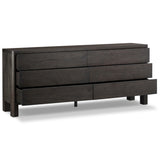 Noeline 6 Drawer Dresser, Smoked Black-Furniture - Bedroom-High Fashion Home