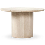 Oakland 48" Round Outdoor Dining Table, Cream Marble