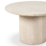 Oakland 48" Round Outdoor Dining Table, Cream Marble