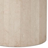 Oakland 48" Round Outdoor Dining Table, Cream Marble