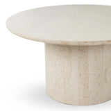 Oakland 60" Round Outdoor Dining Table, Cream Marble