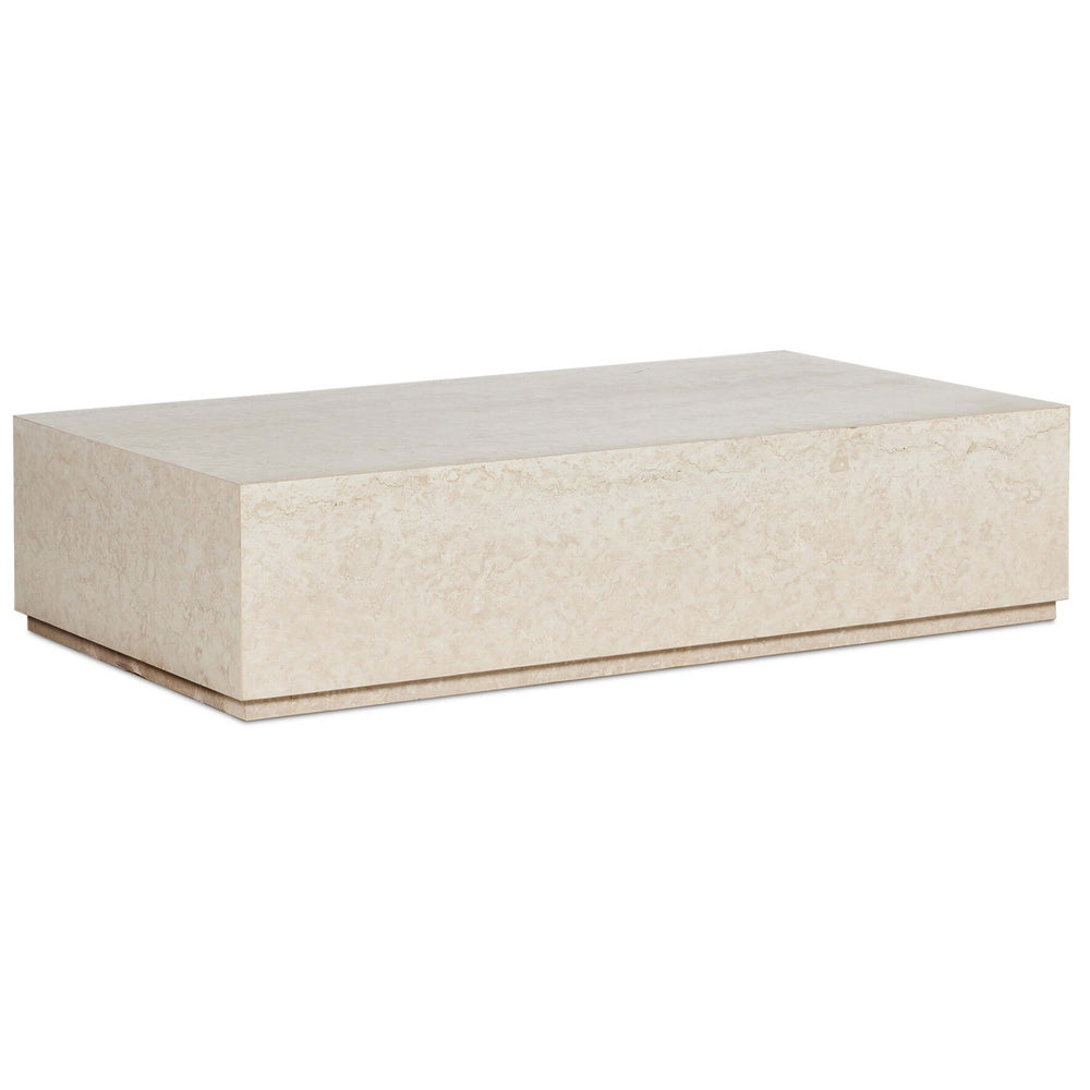 Oakland Rectangular Outdoor Coffee Table, Cream Marble